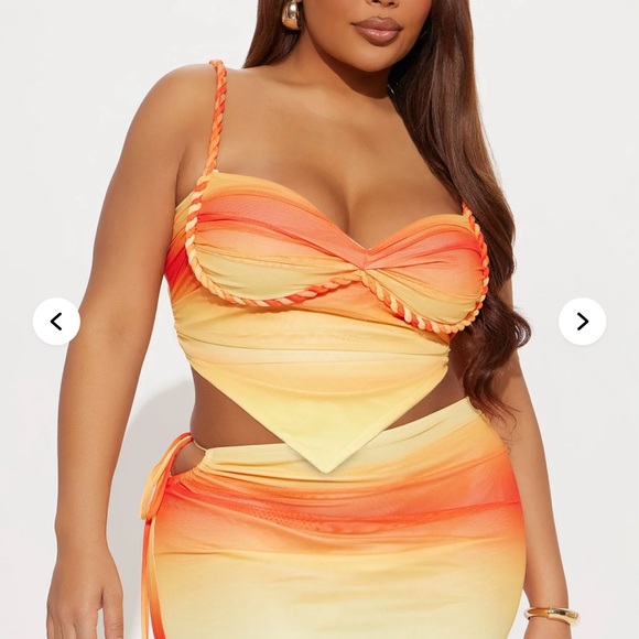 Vibrant Orange and Yellow Two-Piece Set - Picture 2 of 2